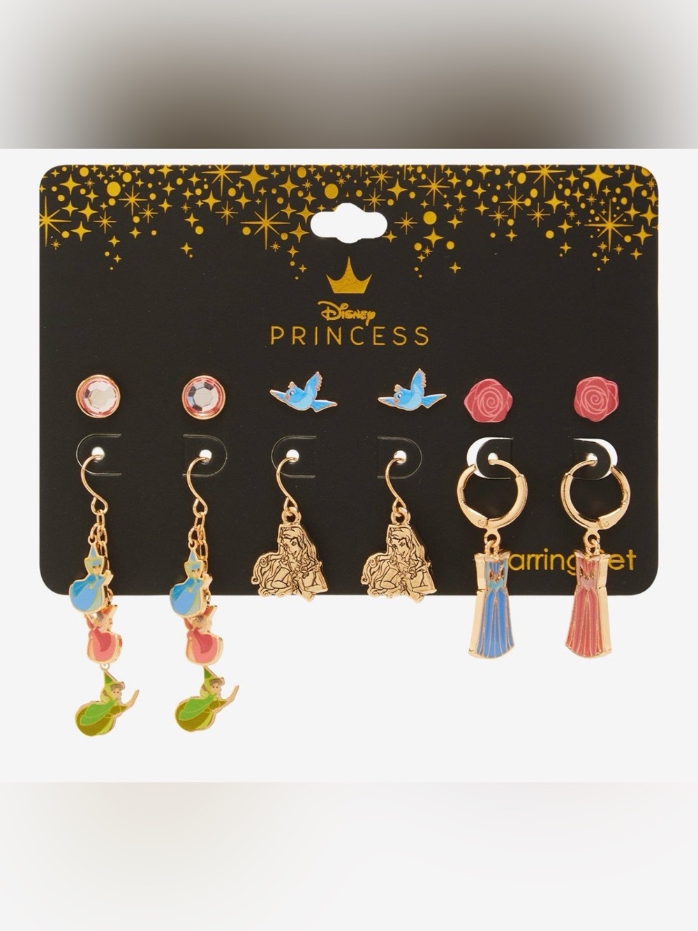 NWT Neon Tuesday Disney Sleeping Beauty earring set